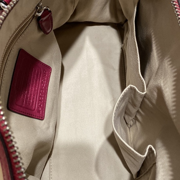 COACH (No. C1373-25807) Legacy “Haley” 2-Tone (Tan/Burgundy) Large Satchel - Picture 14 of 16